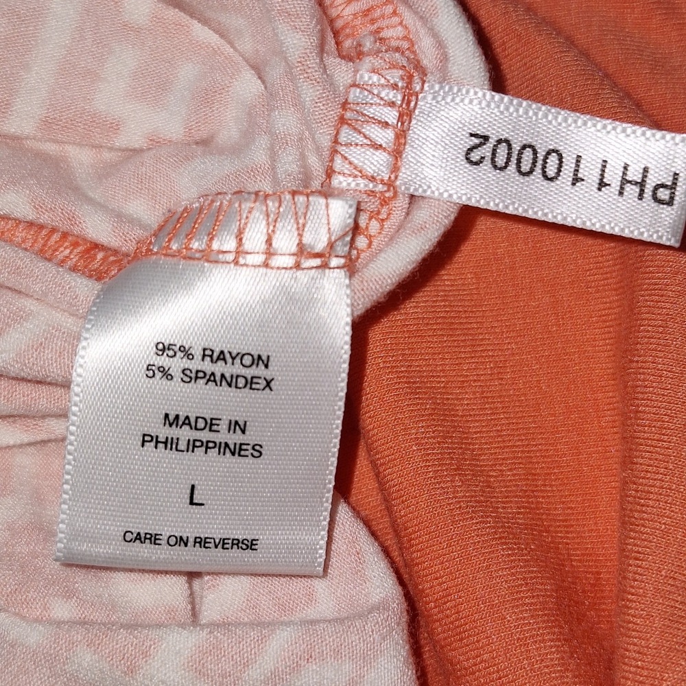 Midi Dress Resort Wear Retro New York & Company Stretch Faux Wrap Peach Orange L - Picture 4 of 11